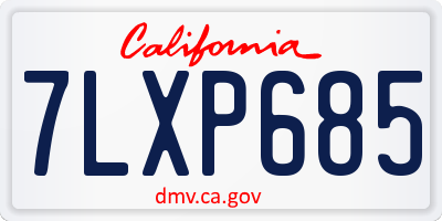 CA license plate 7LXP685