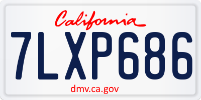 CA license plate 7LXP686