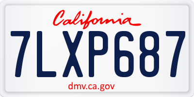 CA license plate 7LXP687