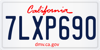 CA license plate 7LXP690