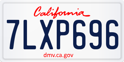 CA license plate 7LXP696