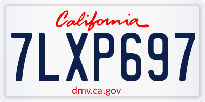 CA license plate 7LXP697