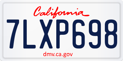 CA license plate 7LXP698