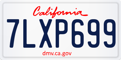 CA license plate 7LXP699