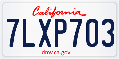 CA license plate 7LXP703