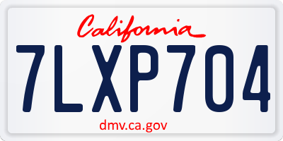 CA license plate 7LXP704