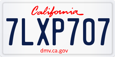 CA license plate 7LXP707