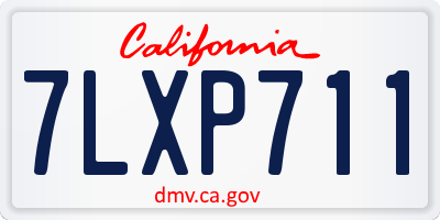 CA license plate 7LXP711