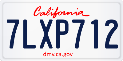 CA license plate 7LXP712