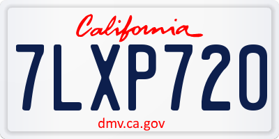 CA license plate 7LXP720