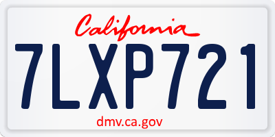 CA license plate 7LXP721