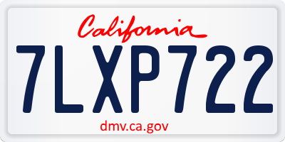 CA license plate 7LXP722
