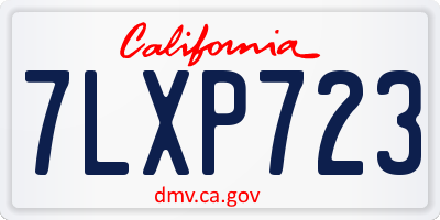 CA license plate 7LXP723