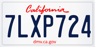 CA license plate 7LXP724