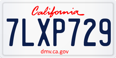 CA license plate 7LXP729