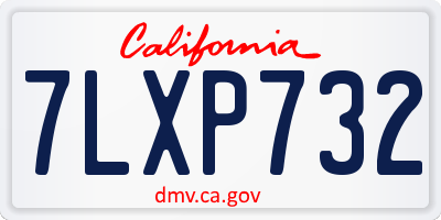 CA license plate 7LXP732