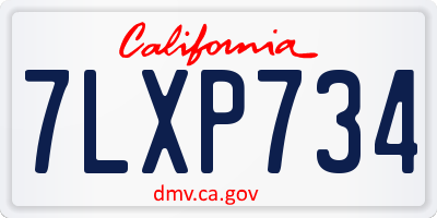 CA license plate 7LXP734