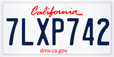 CA license plate 7LXP742
