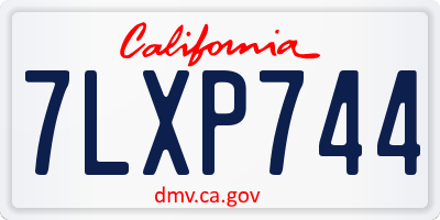 CA license plate 7LXP744