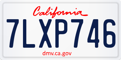 CA license plate 7LXP746