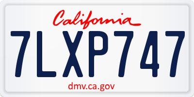 CA license plate 7LXP747