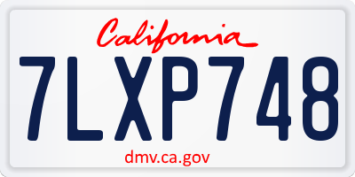 CA license plate 7LXP748