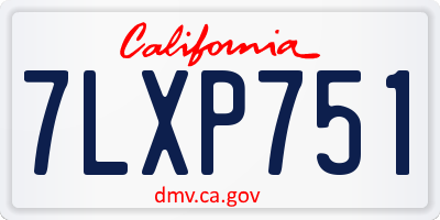 CA license plate 7LXP751