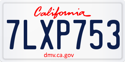 CA license plate 7LXP753