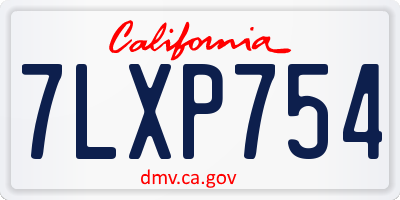 CA license plate 7LXP754