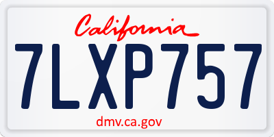 CA license plate 7LXP757