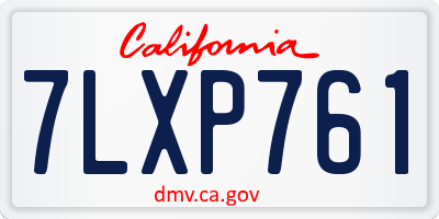 CA license plate 7LXP761