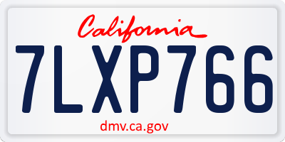 CA license plate 7LXP766