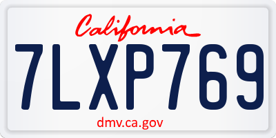 CA license plate 7LXP769