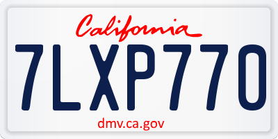 CA license plate 7LXP770