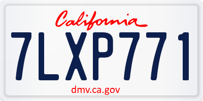 CA license plate 7LXP771