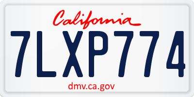 CA license plate 7LXP774