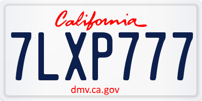 CA license plate 7LXP777