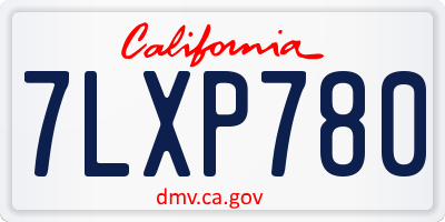 CA license plate 7LXP780