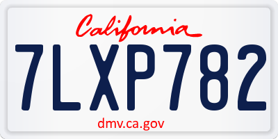 CA license plate 7LXP782