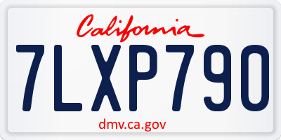 CA license plate 7LXP790