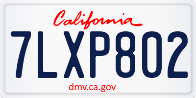 CA license plate 7LXP802