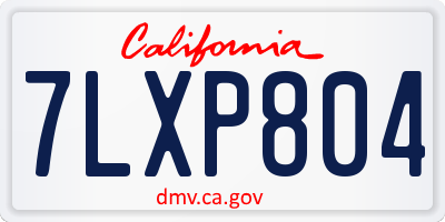 CA license plate 7LXP804