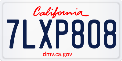 CA license plate 7LXP808