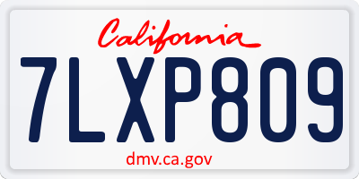 CA license plate 7LXP809