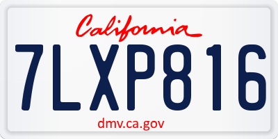 CA license plate 7LXP816
