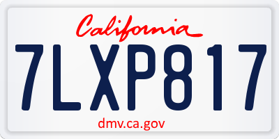 CA license plate 7LXP817