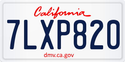 CA license plate 7LXP820