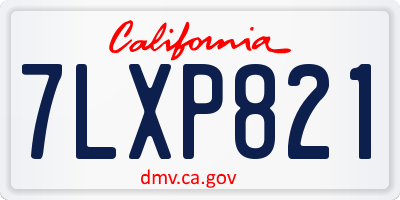 CA license plate 7LXP821