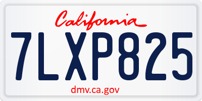 CA license plate 7LXP825