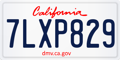 CA license plate 7LXP829